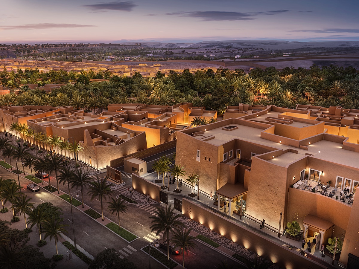 The Samhan Heritage Hotel by Diriyah Gate Development — hospitality architecture project in Riyadh, KSA by Mohammad Zaid Beg, hero view